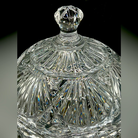 Vintage Godinger Shannon Crystal Footed Candy Dish Bowl with Lid Heavy 8.5 in - Picture 6 of 13